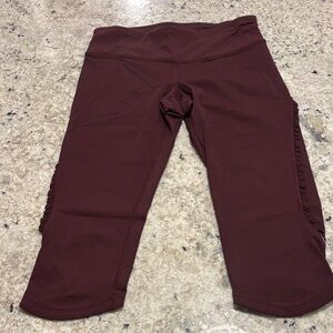 Lululemon Athletica Burgundy Crop Leggings Sz 4